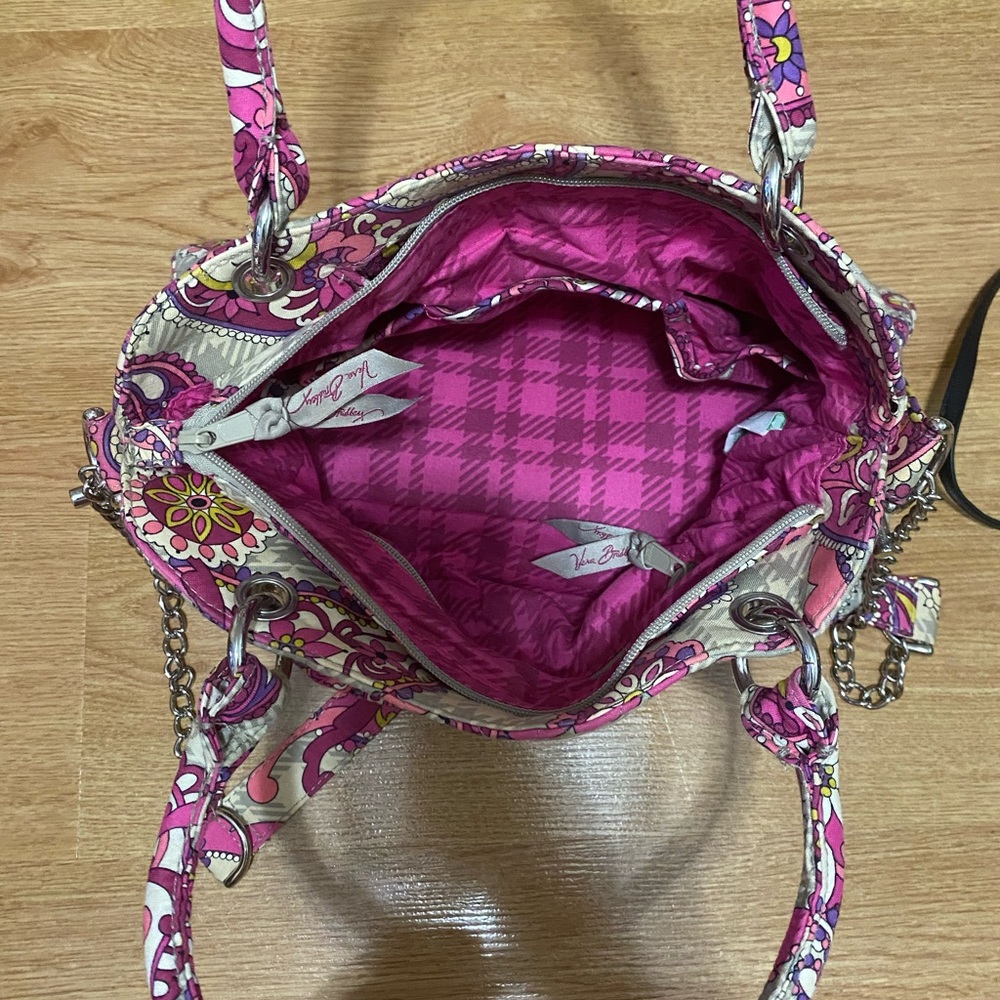 Vera Bradley gray and pink paisley print shoulder bag